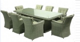 DINING SET ROUND WICKER